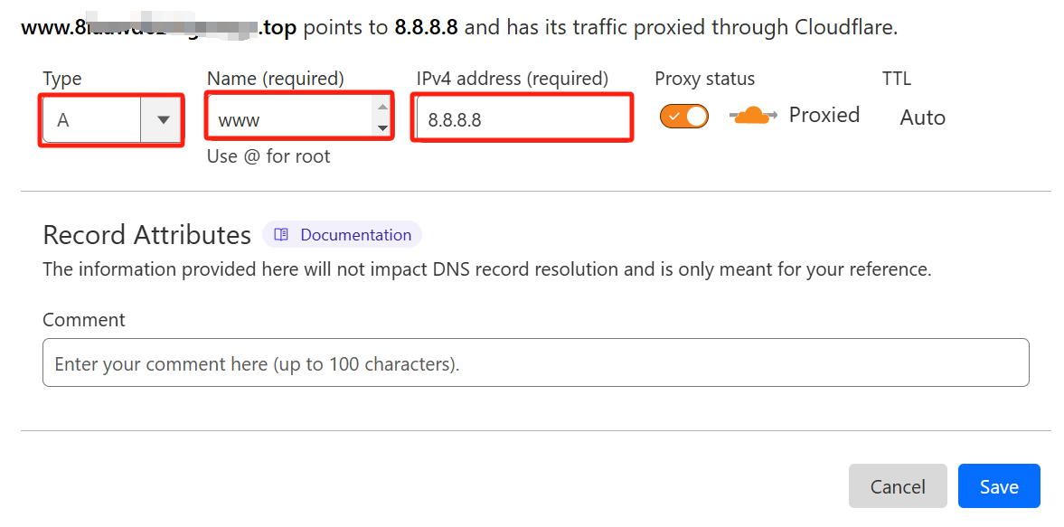 Domain resolution on CloudFlare