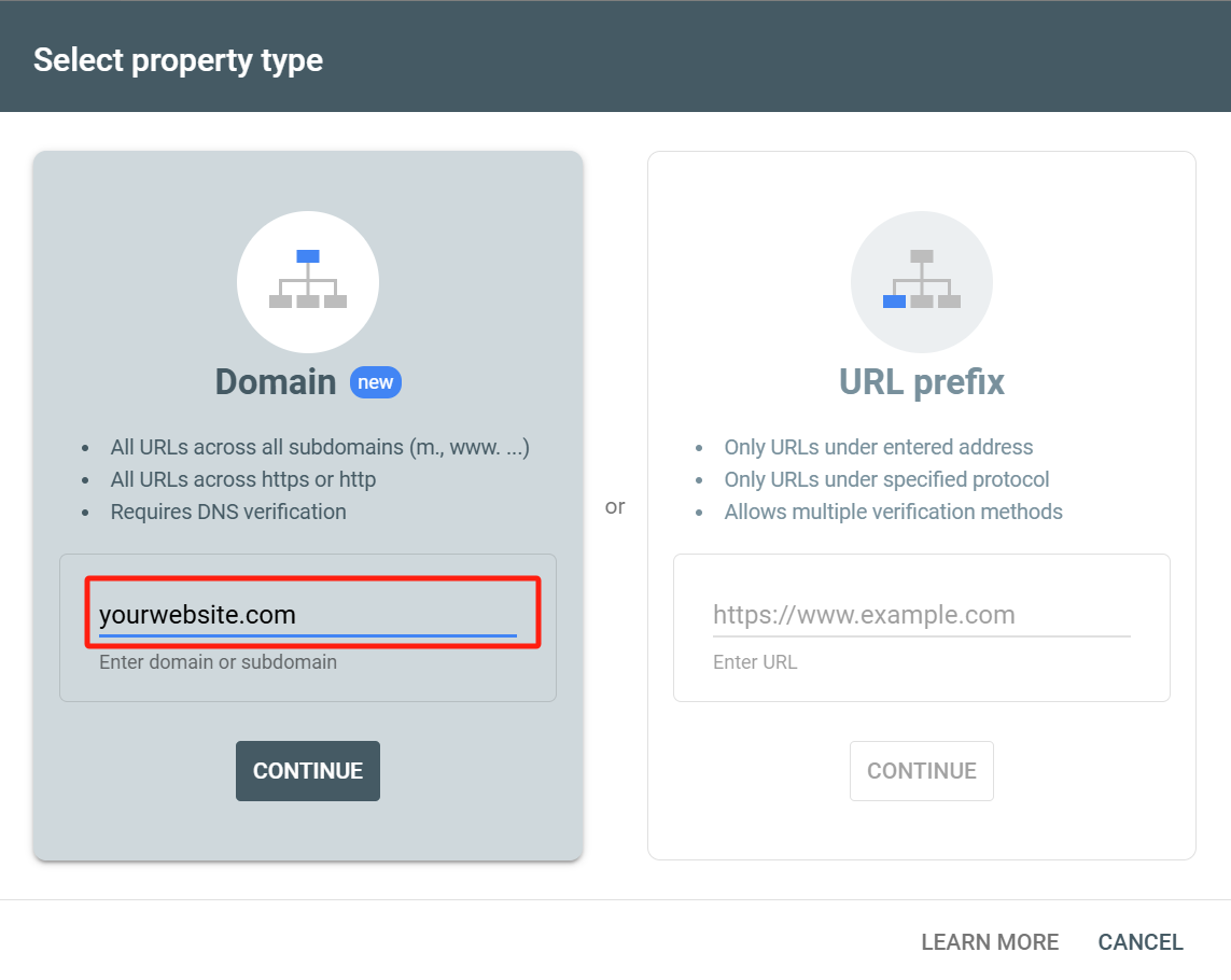 Verifying your site in GSC