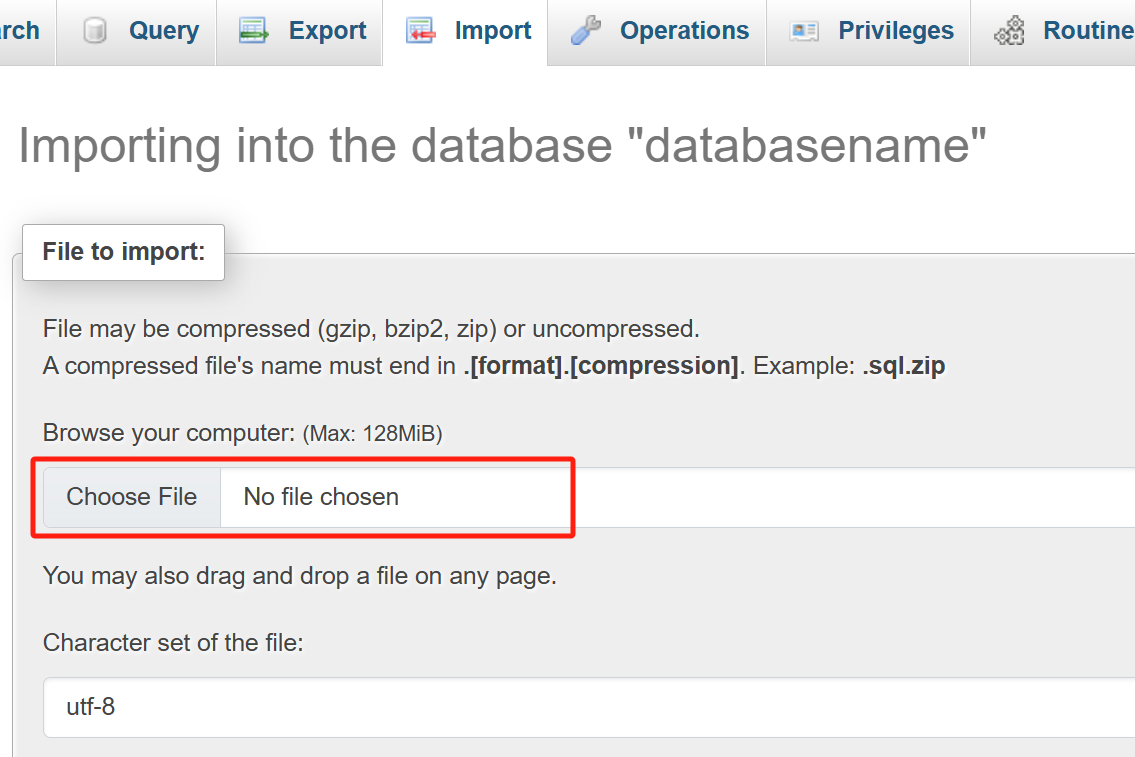 Importer un fichier sql avec phpMyAdmin