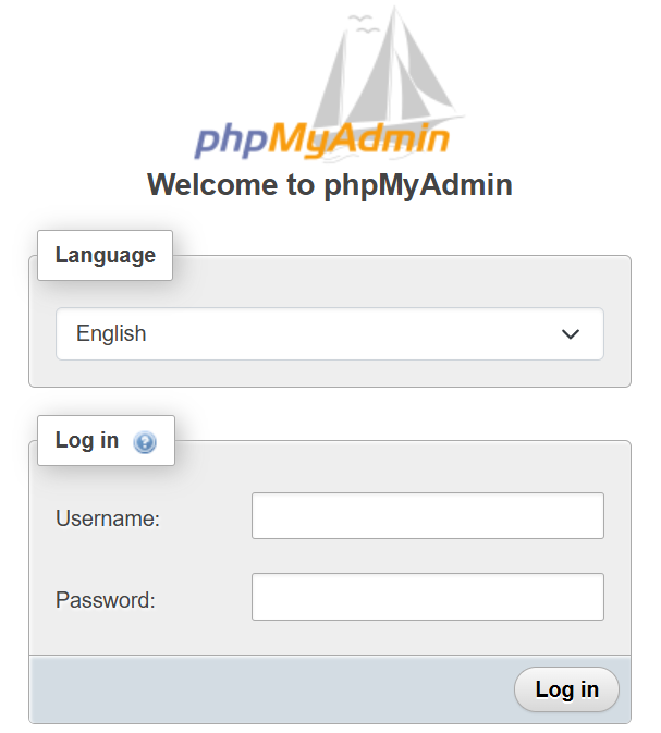 Log in to phpMyAdmin