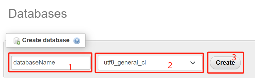 Create database and set parameters